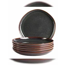 MÄSER Teller flach 27 cm, 6-er Set, TROPICAL - Services: Hochwertige, postsichere Steinzeug-Teller der Serie Cordelia mit einzigartiger reaktiver Glasur – perfekt für jeden Anlass und spülmaschinengeeignet!