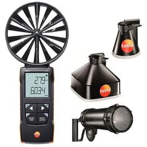 Testo Anemometer 417 Set 2: Flügelrad & App-fähig - Sonstige Messtechnik mit Messung von Luftströmung, Volumenstrom und Temperatur. Inkl. Bluetooth für einfache Datenübertragung auf Smartphone oder Tablet.