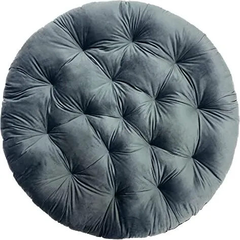 Kissen für Hängesessel, Hängestuhl - Runde Sitzkissen mit Silikonfaser - Kissen für Hängeschaukel aus Samtstoff - Hängesitz - Anthrazit - Indoor & Outdoor - Dekokissen für Allergiker