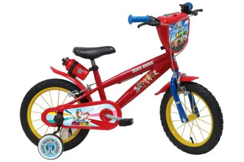 Volare Paw Patrol Kinderfahrrad 14 Zoll - Rot mit Handbremsen - Robustes Kinderfahrrad mit 14 Zoll Rädern, ideal für kleine Abenteurer. Aus stabilem Stahl gefertigt und mit zwei Handbremsen für sicheres Fahren.