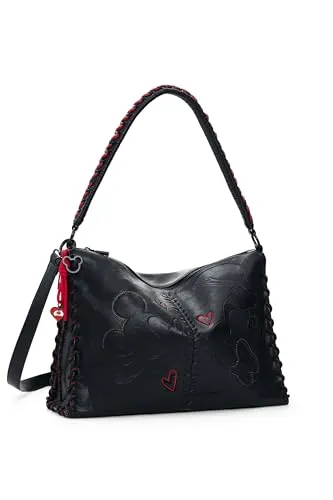 Desigual Schultertasche All Mickey Leiria in Schwarz in schwarz von Desigual