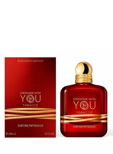 Emporio Armani - Stronger with You Tobacco 100 ml Eau de Parfum - Eau de Parfum mit intensiven Noten von schwarzem Pfeffer, Tabak und einer warmen Basis aus Vanille und Esskastanie – für einen unverwechselbaren, maskulinen Duft.
