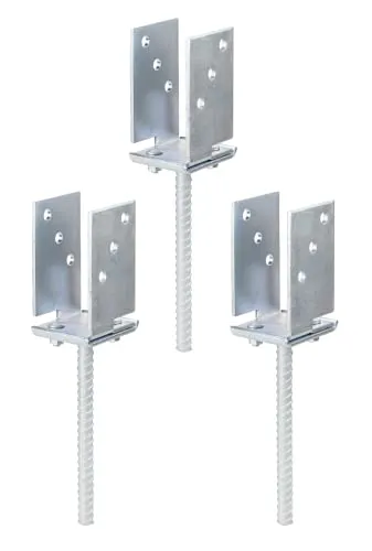 Alberts 215118 U-Pfostenträger | Breitenverstellbar und Einbetonierbar - Stütze mit breitenverstellbarem Design, ideal für individuelle Pfostenanpassungen. Hochwertig galvanisch verzinkt für maximale Langlebigkeit.