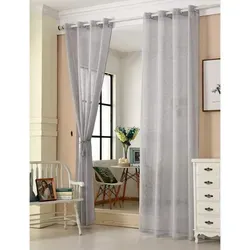 Gardinen transparent mit Ösen Leinenoptik Vorhang Schal Deko Ösenvorhang Halbtransparent Stores Voile Fensterschal Leinenvorhang für Wohnzimmer
