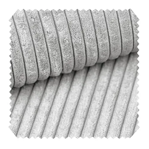 novely® PORTO - Polsterstoff in Breitcord-Optik - Ultraweicher Möbelstoff - Pflegeleichte Meterware 1 lfm | Farbe: 110 Hellgrau
