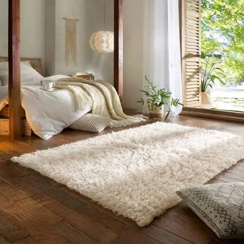 TaraCarpet Flokati Diana - Rechteckiger Schafwollteppich - Flokati-Teppich aus 100% Wolle, handgewebt und ideal für Wohnzimmer oder Schlafzimmer. Mit einer Höhe von 45 mm bietet er besonderen Komfort und eine exklusive griechische Handwerkskunst.