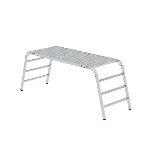 PROREGAL® Klapptritt Arbeitsplattform - Klappbar, 500kg Traglast - Leiter aus Aluminium mit rutschfester Plattform, ideal für sicheres Arbeiten. Hohe Traglast von 500 kg und einfache Handhabung durch klappbares Design.