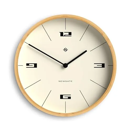 NEWGATE® Bali wanduhr | Skandinavisch inspirierte Bambusuhr | 30 cm | Modernes minimalistisches Design für Küche, Wohnzimmer oder Büro