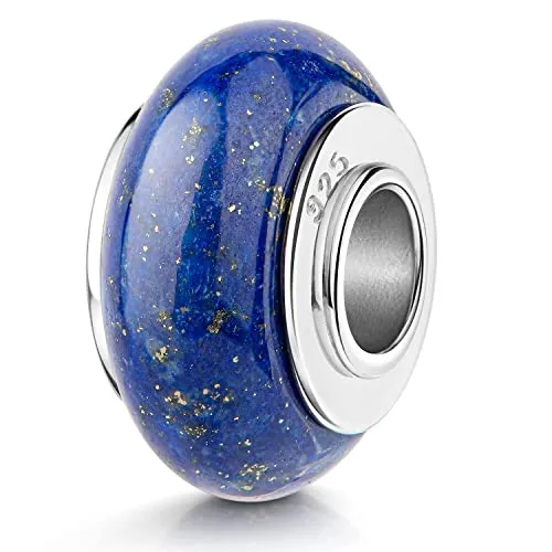 Materia Edelstein Lapislazuli Anhänger Silber 925 blau - Charms & Beads für Damen 1305
