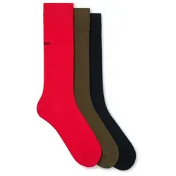 HUGO Businesssocken 3P RS UNI CC (Packung, 3-Paar, 3er Pack) mit kontrastfarbenen HUGO Logo-Schriftzug bunt 39-42