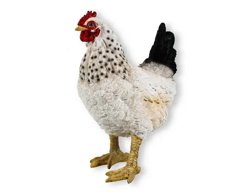 colourliving Tierfigur Gartendeko Huhn Figur Weiß 35cm - Dekofigur für Outdoor und Indoor, handbemalt mit realistischer Darstellung, ideal für festliche Anlässe wie Weihnachten und Ostern.