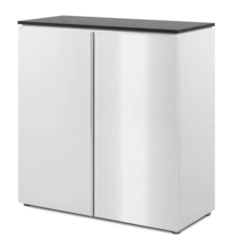 Furn.Design Kommode Briec, weiß Seidenglanz 89 cm - Moderne Kommode in elegantem Design, mit 2 Türen und 3 Fächern für optimalen Stauraum. Pflegeleicht und ideal für Wohn- und Esszimmer.