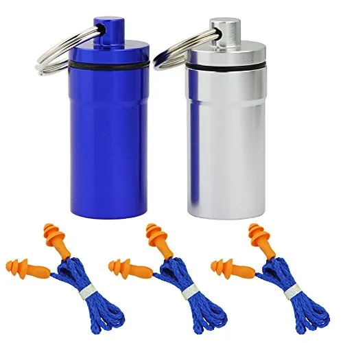 KBNIAN Ohrstöpsel Silikon Ohrenstöpsel Gehörschutzstöpsel für Schlafen, Studium, Musiker, Konzert, Club, Sporting (3 Sets und 2 Aluminiumbehälter)