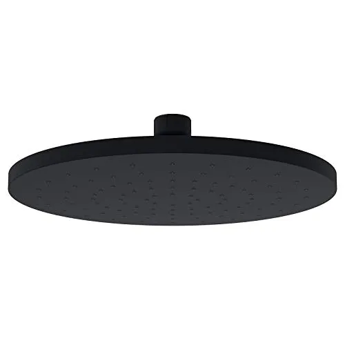 BERNSTEIN Regendusche ABS-Duschkopf D2250 selbstreinigend - Ø 22,5 cm - Anti-Kalk-Düsen - Schwarz matt - DIN-Anschluss 1/2'' - Hochwertiges Design - Einfache Installation - Langlebige Qualität