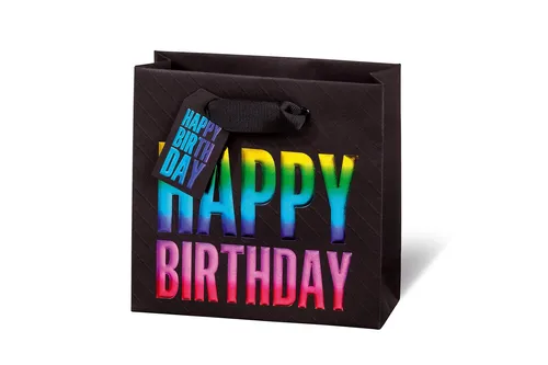 Tasche klein - CD-Format 14,5x15x6 cm - BSB - Rainbow Happy Birthday