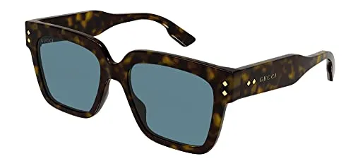 GUCCI Mens GG1084S Sunglasses, Havana-Havana-Light Blue, 54 von GUCCI