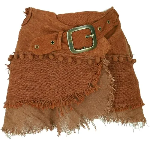 Goa Minirock - Wickelrock in Rostorange - Kategorie: Röcke, fair gehandelt in Indien und aus 100% Baumwolle für einen angenehmen Tragekomfort im Frühling-Sommer.