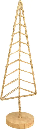 Tannenbaum Deko Holz Metall Natur 18x12x51cm Weihnachten