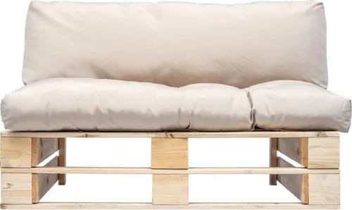 Produktbild vidaXL Outdoor-Sofa Paletten mit Kissen in Sandfarben