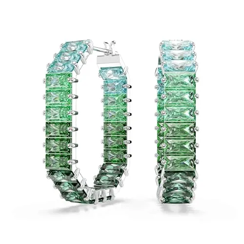 Swarovski Matrix 5705787 grüner Creolenohrring in silber von Swarovski