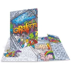 Herma Zeichenmappe 19239, Graffiti, A3, aus PP, 3 Einschlagklappen, Gummizug, 3 Stück