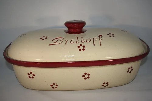 Brottopf 40 cm Rubin Oval NEU, Steinzeug Westerwald