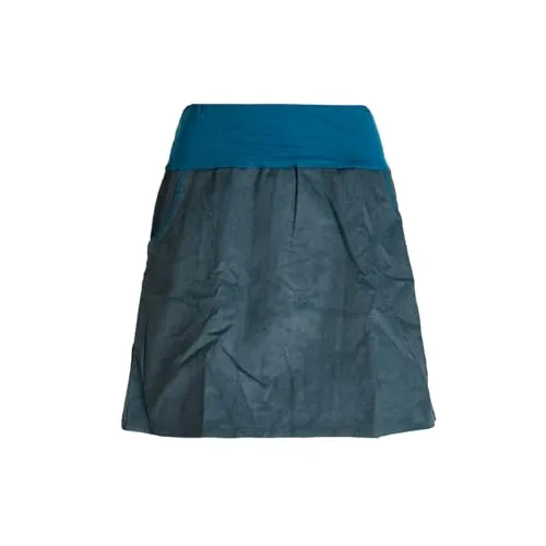 Vishes Damen-Cordrock mit breitem Bund & Taschen in Türkis | Größe XS (34-36) | Handgefertigt aus 100% Baumwolle | Für warme & kalte Monate | Nachhaltige Alternative Bekleidung