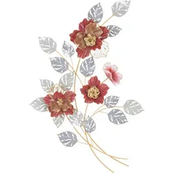 Produktbild Elegante Wanddeko in Grau, Rot und Gold, Metall