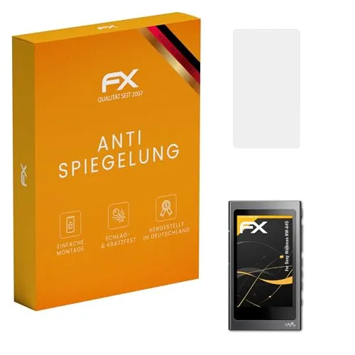 atFoliX Panzerfolie kompatibel mit Sony Walkman NW-A45 Schutzfolie, entspiegelnde und stoßdämpfende FX Folie (3X)
