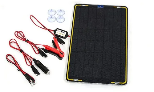 Falcon 12V-12W Solarpanel, Autobatterie Ladegerät, mit Krokodilklemmen Adapter, 12W