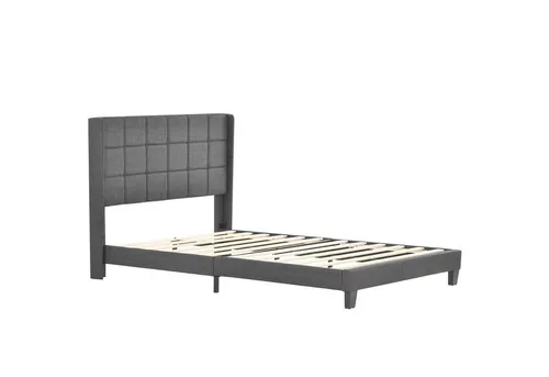 Odikalo Polsterbett Doppelbett Mit gepolstertes Kopfteil,140x200cm(Mit Federkernmatratze)