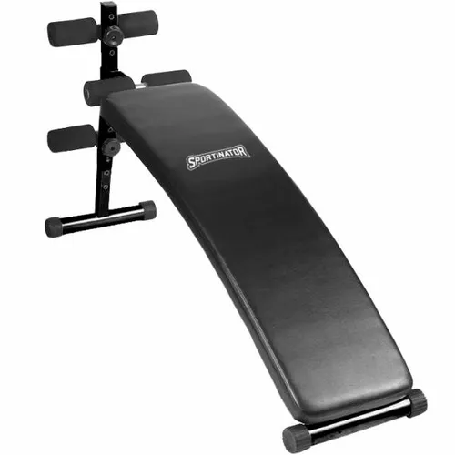 SPORTINATOR Sit Up Schrägbank klappbar | 5-fach höhenverstellbar - Hantelbänke mit einer Belastbarkeit von bis zu 200 kg, inkl. Widerstandsbändern für vielseitiges Training und rutschfeste Standfüße für sicheren Halt.