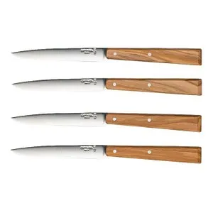 OPINEL 4 Kochmesser Bon Appetit - Hochwertiges Kochmesser aus der Bon Appetit-Serie, mit elegantem silbernen und braunen Design, ideal für präzises Schneiden in der Küche.