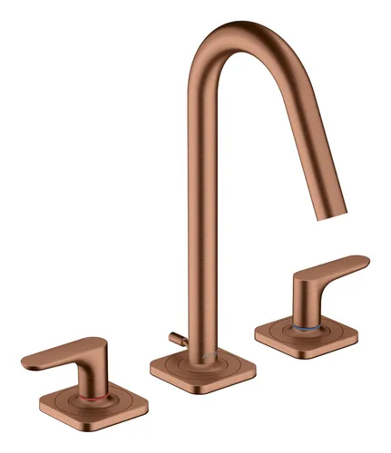 Axor Citterio M 3-Loch Waschtischarmatur 160 - Brushed Red Gold - Elegante Waschtischarmatur mit Zugstangen-Ablaufgarnitur, verleiht Ihrem Badezimmer einen Hauch von Luxus und Stil.