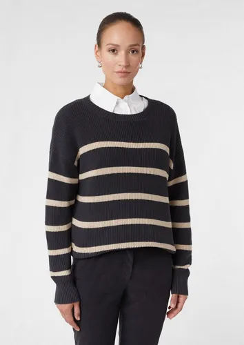 comma Longpullover Strickpullover Gestreifter Strickpullover aus Baumwolle