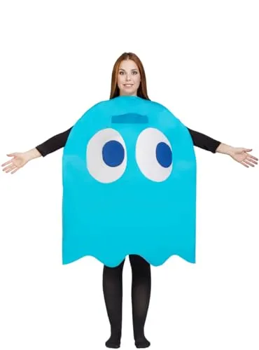 Funidelia Pac-Man Inky Kostüm für Erwachsene - Erlebe den Spaß mit dem offiziellen Pac-Man Inky Kostüm! Einheitsgröße, aus 100% Polyester, ideal für Karneval, Halloween und Kostümpartys. Werde zur legendären Spielfigur und sorge für Aufsehen!