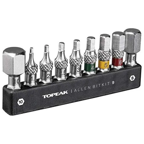 Topeak Allen Bitkit 9 aus Stahl und Fiberglas in der Farbe Schwarz-Silber, Maße: 7,6cm x 3cm x 1cm, 15411001