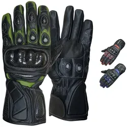 German Wear Motorradhandschuhe GW402G Motorradhandschuhe Lederhandschuhe grün 7=S