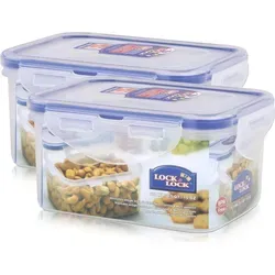 Lock&Lock HPL807 Vorratsdose 470ml - Luft und Wasserdicht - rechteckig (2er Pac - Transparent