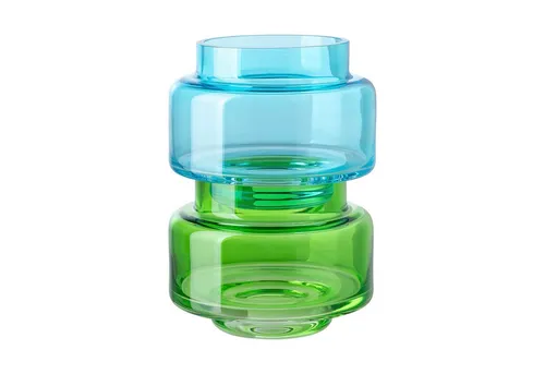 Fink Studio Teelichthalter NICE ONE 2er Set Teelichthalter - grün-türkis - Glas - H.7cm x Ø 9,5cm (1x Teelichthalter, 1 St., Teelichthalterung - Kerzenhalter für Teelichter - Teelichtständer), Kerzenhalter & Teelichtständer für stimmungsvolles Licht