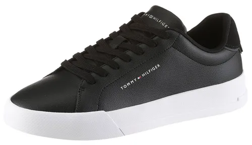 Tommy Hilfiger TH COURT CORE Sneaker schwarz 45 EU - Sportlicher Freizeitschuh mit weich gepolstertem Schaftrand für hohen Tragekomfort. Ideal für den Alltag, Größe 45, in klassischem Schwarz und hochwertiger Verarbeitung.