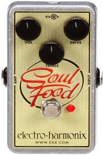 Electro Harmonix Soul Food Overdrive Pedal - Gitarren-Effektgeräte / -Preamps, transparentes Overdrive mit Clean Boost, ideal für vielseitige Klanggestaltung und kreatives Spielen.