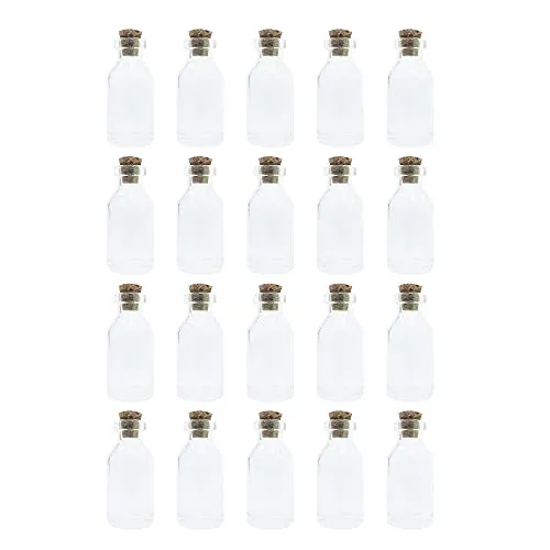 WYAN 20Pcs 5ML kleine Glasflasche,Mini Glasflaschen mit Korken,Luftdichte Flaschen mit Korken,Als Gastgeschenk Hochzeitsdeko Gewürzgläser