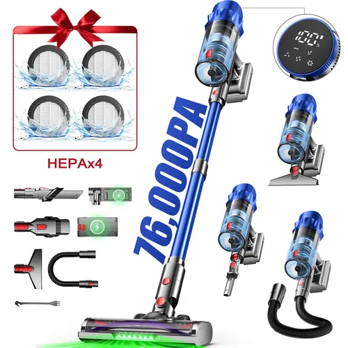 Portreen Akku Staubsauger 70000Pa in blau von Portreen