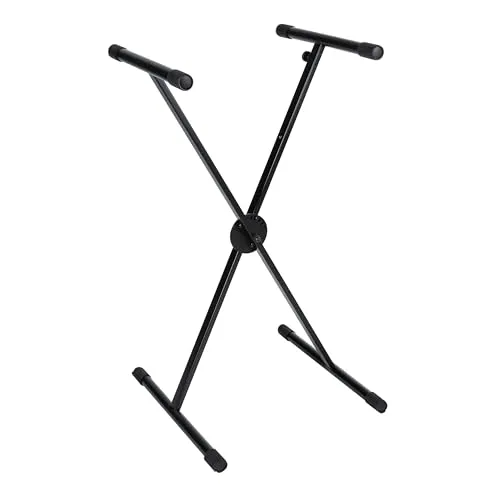 Music Store KB-6 Höhenverstellbarer Keyboardständer - Robuster Keyboard-Ständer aus Stahl, ideal für Transport, mit Höhenverstellung von 655-985 mm und Platz für Keyboards bis 12 kg.