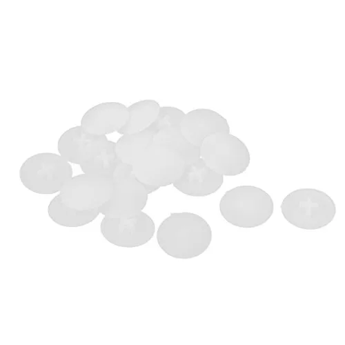 sourcing map 20 Stück 6mm Durchmesser Weiß Abdeckkappen für Kreuzschlitz Schrauben Kappen de