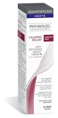 PHYSIOGEL Calming Relief Anti-Rötungen Nachtcreme – Für empfindliche, gerötete Haut – 1 x 40 ml