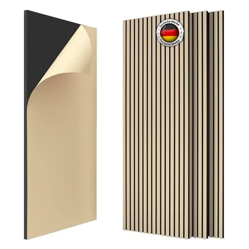 IZODEKOR Selbstklebende Wandverkleidung Akustikpaneele Holzoptik - Moderne 3D Wandpaneele in Holzoptik für schnelle, werkzeuglose Montage. Ideal für Wohnzimmer und Büros, verbessern sie die Akustik und sorgen für eine stilvolle Raumgestaltung.