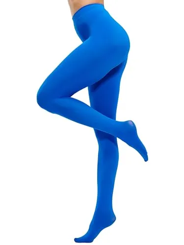 CozyWow Damen Strumpfhose 80D Elastisch blickdichte Hoch Taille über 30 Farben(Ultramarin,L-XL)