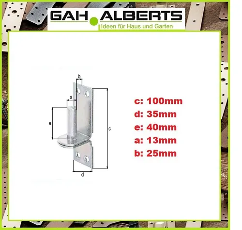 GAH Stahl Kloben DI auf Platte für Ladenband 13 x 25 mm galvanisch verzinkt